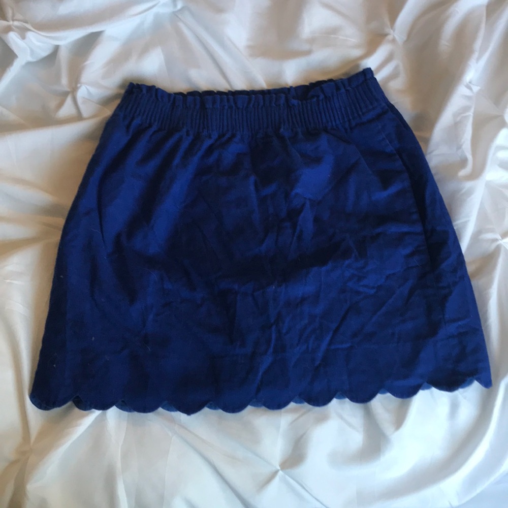 J. Crew royal blue scalloped skirt with pockets